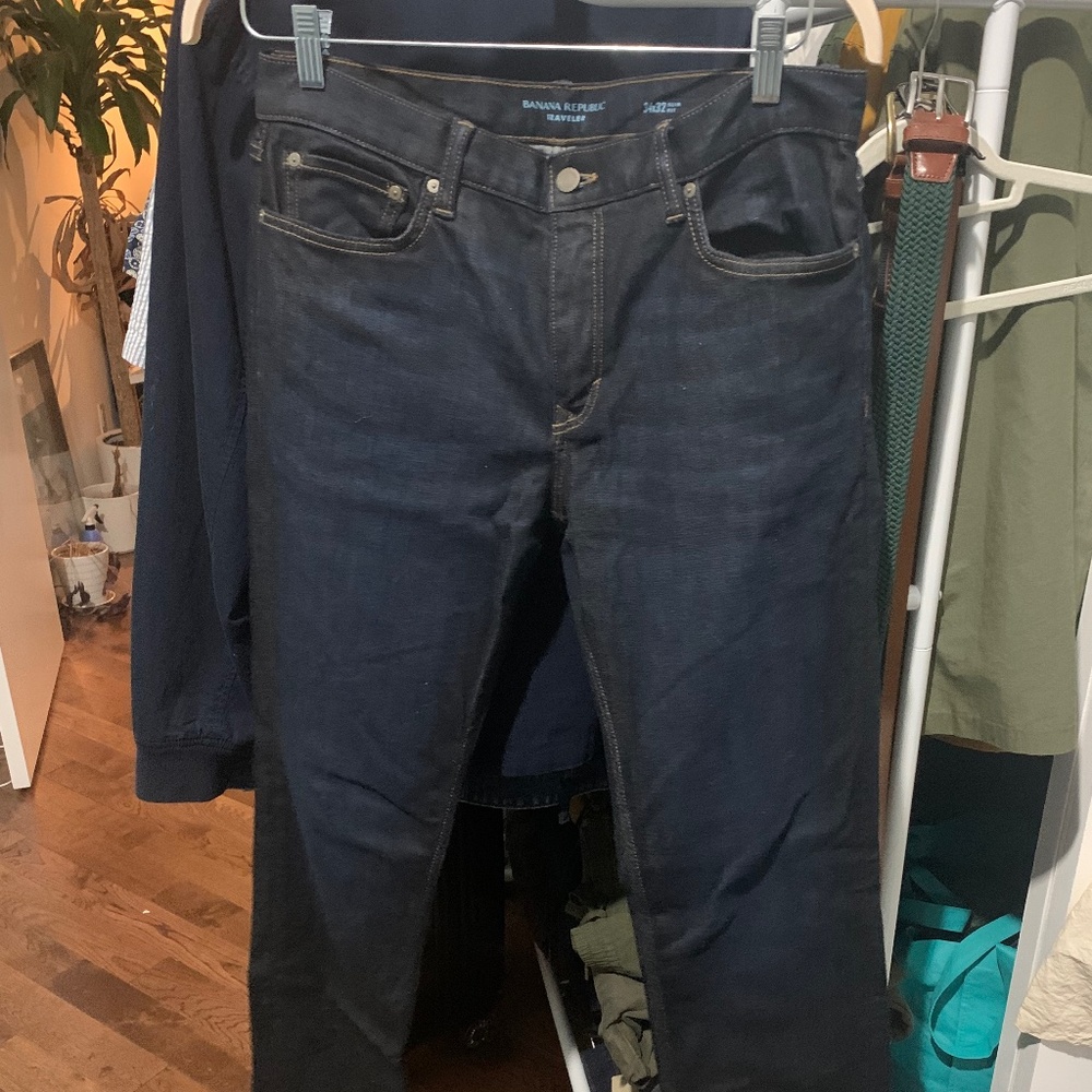 Banana Republic Traveler Luxe Jeans 34/32 slim Indigo